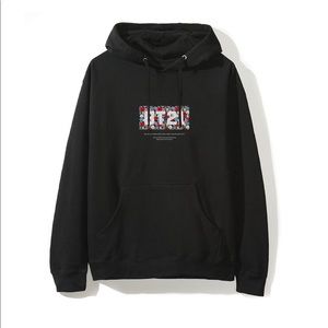 BT21 Anti Social Social Club black puzzled hoodie